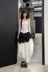 Marc Le Bihan 2502 colorblock skirt France Handmade MLB-2502-HEIBAI Black and white